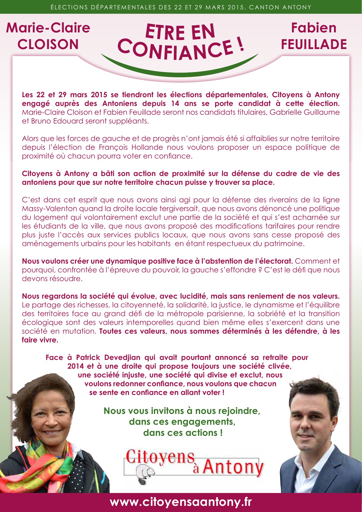 Tract de lancement de campagne